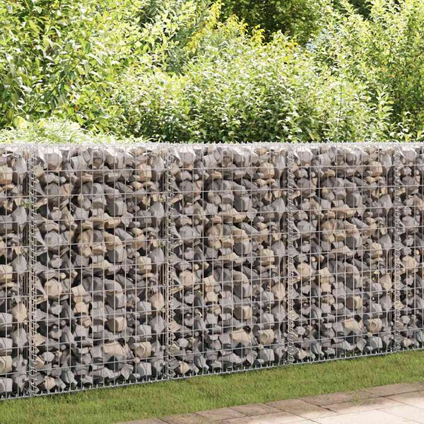 vidaXL Gabion Wall with Covers Galvanised Steel 60x50x100 cm