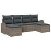vidaXL Sofa Set with Cushion with Storage 6 pcs Grey Poly Rattan