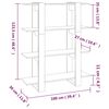 vidaXL Book Cabinet/Room Divider Black 100x30x123.5 cm