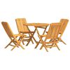 vidaXL Garden Dining Set | Natural Wood | Solid teak wood | Medium | Foldable