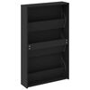vidaXL Shoe Cabinet with Mirror 3-Layer Black 63x17x102.5 cm