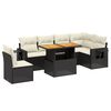 vidaXL 7 Piece Garden Sofa Set with Cushions Black Poly Rattan