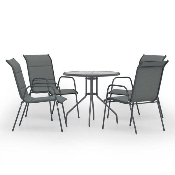 vidaXL 5 Piece Outdoor Dining Set Steel Anthracite