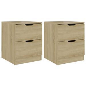 vidaXL Bedside Cabinets 2 pcs Sonoma Oak 40x40x50 cm Engineered Wood