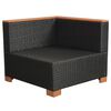vidaXL 8 Piece Garden Lounge Set with Cushions Poly Rattan Black