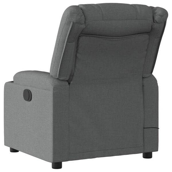 vidaXL Electric Massage Recliner Chair Dark Grey Fabric