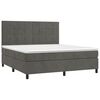 vidaXL Box Spring Bed with Mattress Dark Grey 153x203 cm Queen Size Velvet