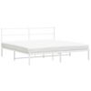 vidaXL Metal Bed Frame without Mattress with Headboard White 180x200cm