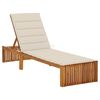 vidaXL Sun Lounger with Cushion Solid Acacia Wood