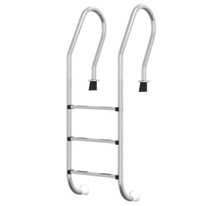 vidaXL Pool Ladder | Silver | 304 Stainless Steel | 54x38x158 cm | Pool Ladder
