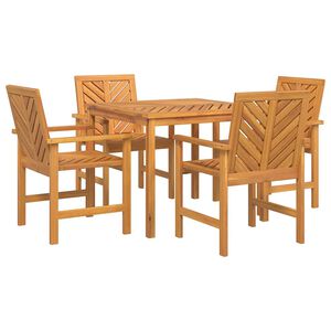 vidaXL Garden Dining Set 5 pcs Brown 90 x 90 x 74 cm Solid Acacia Wood