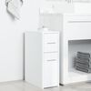 vidaXL Narrow Bathroom Cupboard with Wheels White Engineered Wood