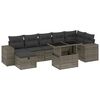 vidaXL 8 Piece Garden Sofa Set with Cushions Grey Poly Rattan