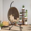 vidaXL Hanging Egg Chair with Stand Taupe Fabric and Steel