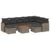 vidaXL 10 Piece Garden Sofa Set with Cushions Grey Poly Rattan