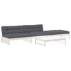 vidaXL 4 Piece Garden Lounge Set with Cushions White Solid Wood