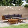 vidaXL 5 Piece Garden Lounge Set with Cushion Solid Acacia Wood