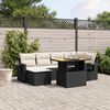 vidaXL 7 Piece Garden Sofa Set with Cushions Black Poly Rattan