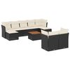 vidaXL 10 Piece Garden Sofa Set with Cushions Black Poly Rattan