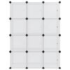 vidaXL Storage Cube Organiser with 12 Cubes and Doors Transparent PP