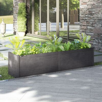 vidaXL Garden Planter Grey 200x50x50 cm Solid Pinewood