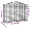 vidaXL Arched Gabion Baskets 10 pcs 200x50x140/160 cm Galvanised Iron