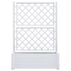 vidaXL Garden Planter with Trellis 100x43x142 cm PP White