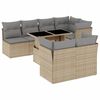 vidaXL 8 Piece Garden Sofa Set with Cushions Beige Poly Rattan