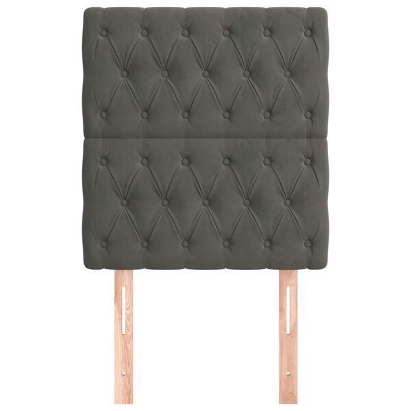 vidaXL Headboard Dark Grey 80x7x118/128 cm Velvet