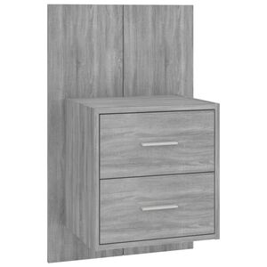 vidaXL Wall-mounted Bedside Cabinet Grey Sonoma