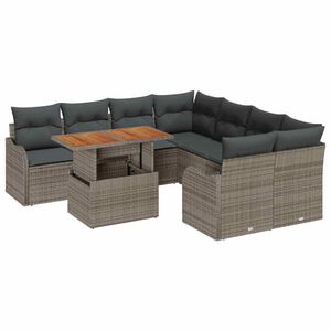 vidaXL Garden Sofa Set with Cushion Manual 7 pcs Grey