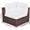 vidaXL 10 Piece Garden Lounge Set with Cushions Poly Rattan Brown