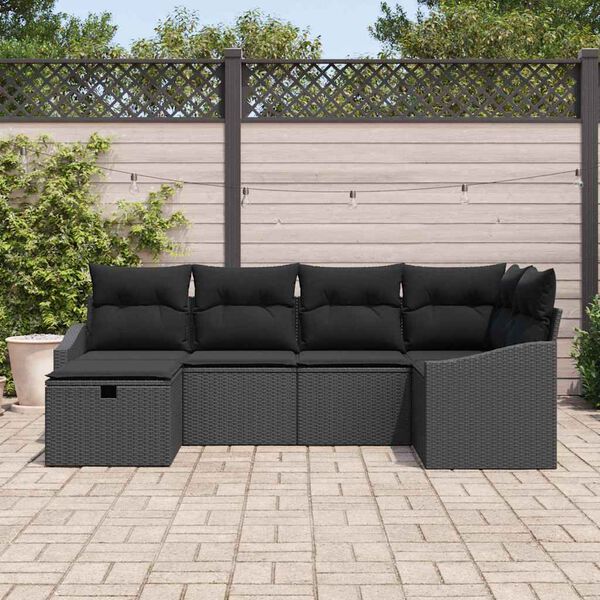 vidaXL Sofa Set with Cushion 7 pcs Poly Rattan