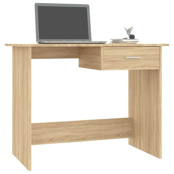 vidaXL Desk Sonoma Oak 100x50x76 cm Engineered Wood