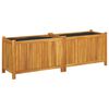 vidaXL Garden Planter with Liner 153x38.5x50 cm Solid Wood Acacia
