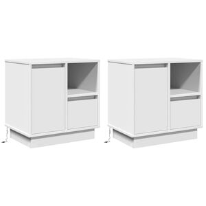 vidaXL Bedside Cabinet 2 pcs White 50 x 34.5 x 50 cm Engineered wood