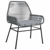 vidaXL 5 Piece Garden Dining Set with Cushions Grey Poly Rattan Glass
