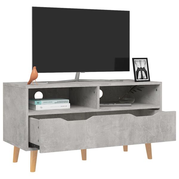 vidaXL TV Cabinet Concrete Grey 90x40x48.5 cm Engineered Wood