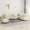 vidaXL 3 Piece Sofa Set with Pillows Cream Faux Leather