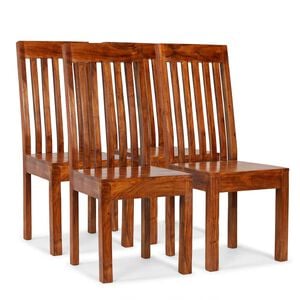 vidaXL Dining Chair | Set of 4 | Brown | Solid acacia wood | Standard | Durable