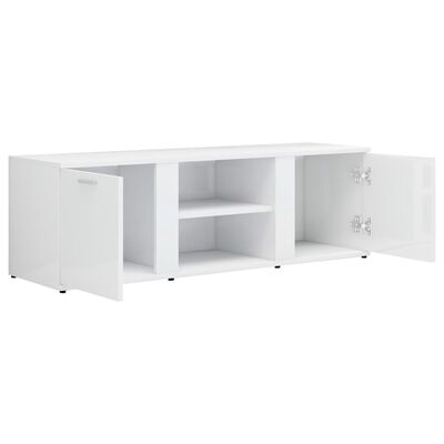 vidaXL TV Cabinet High Gloss White 120x34x37 cm Engineered Wood