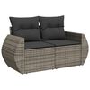 vidaXL 10 Piece Garden Sofa Set with Cushions Grey Poly Rattan