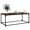 vidaXL Coffee Table Smoked Oak 102x50x40 cm Engineered Wood and Iron