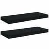 vidaXL Floating Wall Shelves 2 pcs Black 60x23.5x3.8 cm MDF
