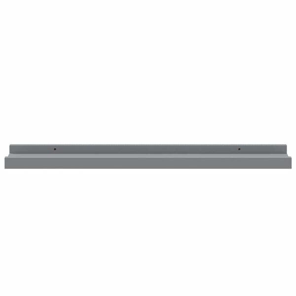 vidaXL Picture Frame Ledge Shelves 2 pcs Grey 60x9x3 cm MDF