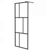 vidaXL Walk-in Shower Wall with Tempered Glass Black 80x195 cm