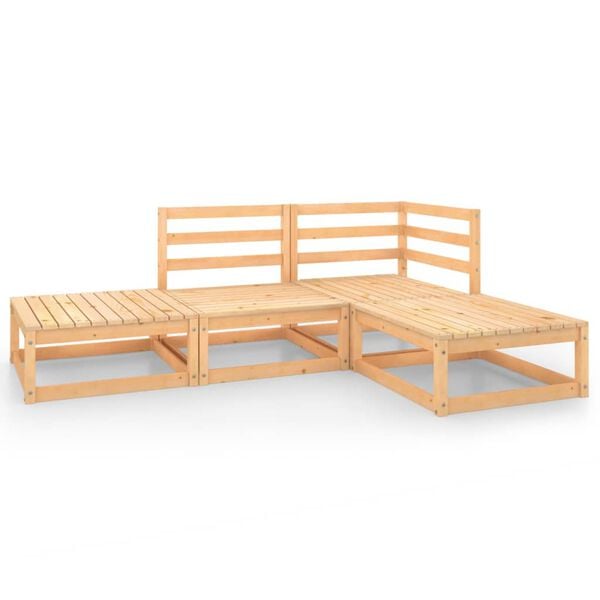 vidaXL 4 Piece Garden Lounge Set Solid Wood Pine