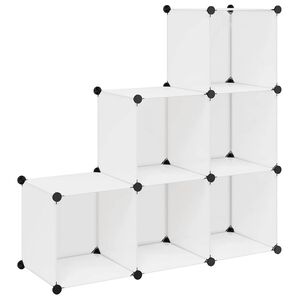 vidaXL Storage Cube Organiser with 6 Compartments White