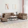 vidaXL 3 Piece Sofa Set with Pillows Cappuccino Faux Leather