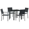 vidaXL Garden Dining Set 5 pcs Black PE Rattan